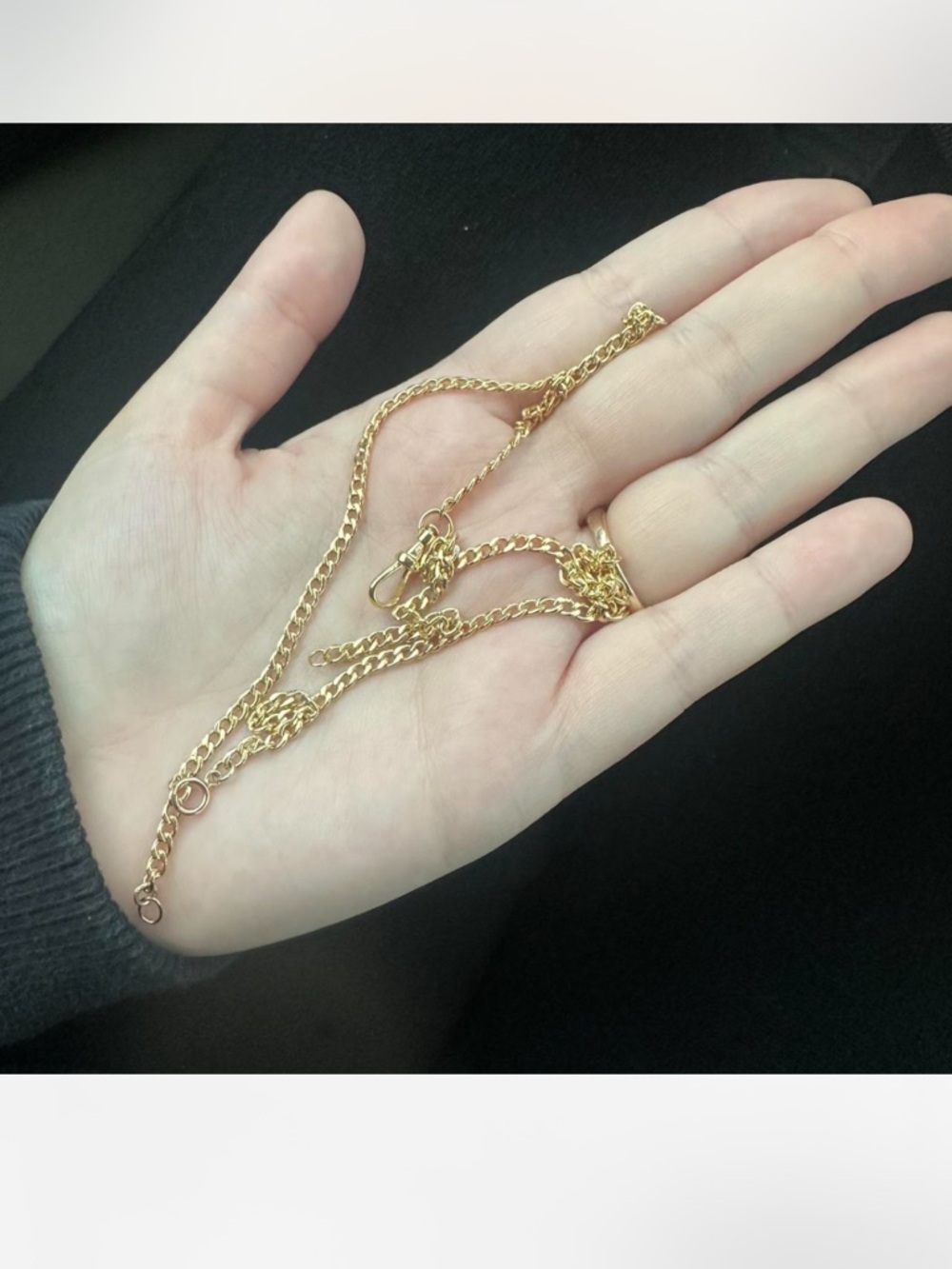 Vintage 9k yellow solid gold Albert dog clip curb watch chain necklace - Picture 4 of 6
